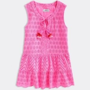 Vineyard Vines Hot Pink Eyelet Tiered Top
